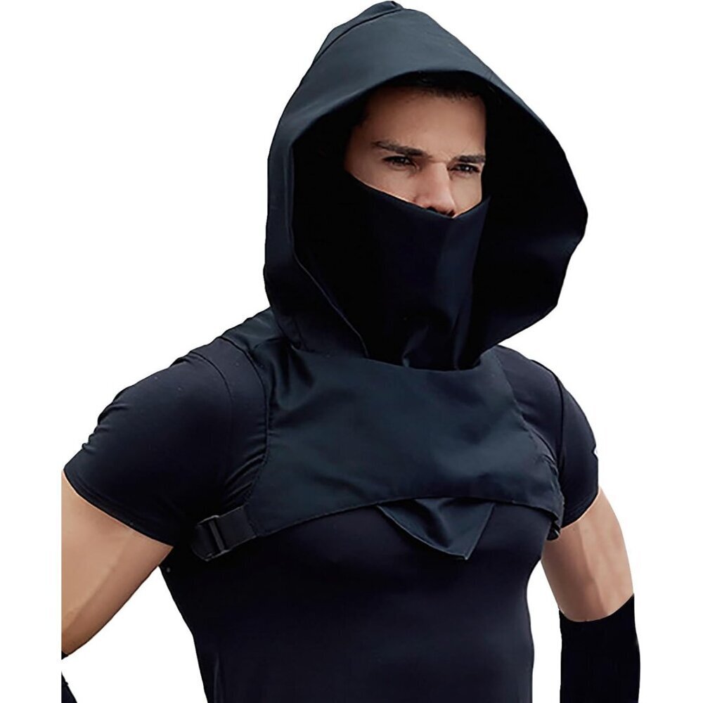 Gothic Punk Hooded Cowl Cape Mask Costume Unisex Medieval Steampunk